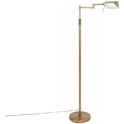 Afbeelding van QAZQA Design vloerlamp brons incl. LED met touch dimmer Notia