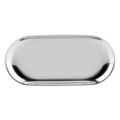 Afbeelding van Opbergdienblad van staal, houders en dispensers, roestvrij Scandinavische stijl, cosmetica, sieraden, fruittaartplaat voor kantoor, kantoor (L zilver)