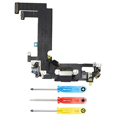Afbeelding van MMOBIEL Dock Connector voor iPhone 12 Mini 5.4 inch Zwart Incl. 3x Schroevendraaiers