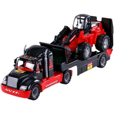 Afbeelding van Cavallino Toys Mammoet Torpedo Vrachtwagen met Bulldozer, Schaal 1:16