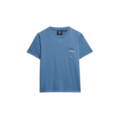 Afbeelding van Superdry Essential LOGO Garment DYE Tshirt basic, Dames, Maat: 34, Copen blue