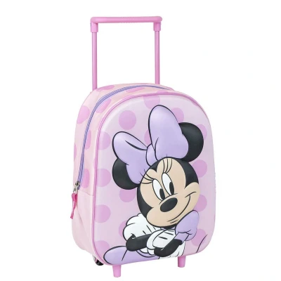 Afbeelding van Schoolrugzak met Wielen Minnie Mouse Roze 25 x 37 10 cm