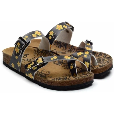 Afbeelding van GOBY Flowers Slippers Sandalen Hoge kwaliteit Handmade Maat 39