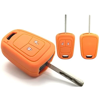 Afbeelding van Nordecco Siliconen Hoes voor Opel Corsa E Astra J Insignia Adam Meriva Zafira 2 of 3 toetsen oranje