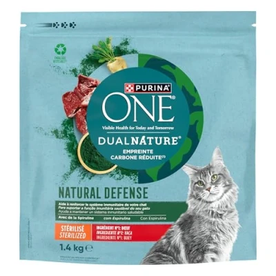 Afbeelding van 1,4kg Dual Nature Sterilized Rund met Spirulina Purina One Kattenvoer