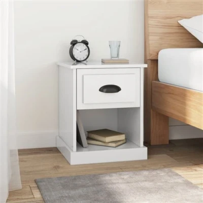 Afbeelding van vidaXL Nachtkastjes 2 st 39x39x47,5 cm bewerkt hout hoogglans wit