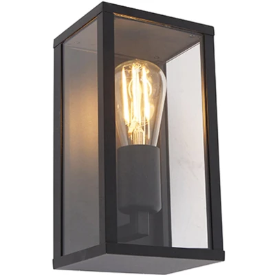 Afbeelding van QAZQA Industriële wandlamp zwart 26 cm IP44 Charlois