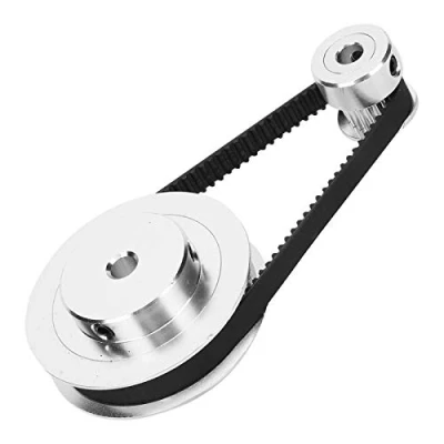 Afbeelding van 3D printer aluminium synchroon wiel, 20 en 60 tanden 6 mm boor timingkatrol van aluminium, wiel P36 BF met 100 / 7,9 inch gesp rubber