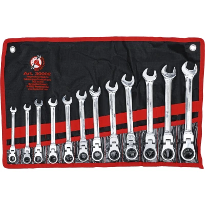 Afbeelding van BGS Ratelring steeksleutelset flexibele koppen 8 19 mm 12 delig