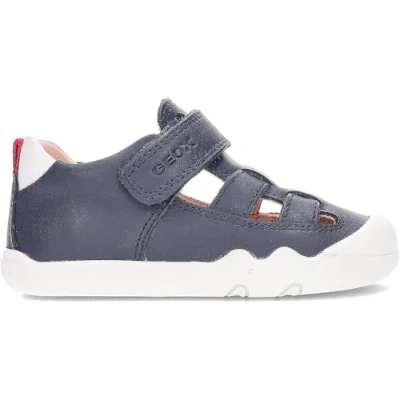 Image de Geox B Steppieup Boy A Chaussures pour bébé, Bleu marine/blanc, 24 EU