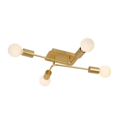 Afbeelding van Lucide LESTER Plafonnière 4xE27 Mat Goud / Messing