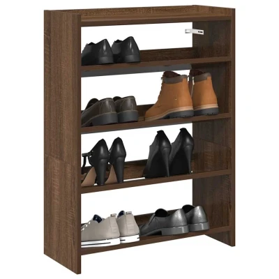 Afbeelding van Schoenenrek 80x25x61,5 cm bewerkt hout bruin eikenkleur