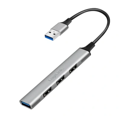 Afbeelding van LogiLink UA0391 USB 3.0 hub Aluminium grijs