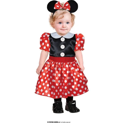 Afbeelding van Guirca Mickey &amp; Minnie Mouse Kostuum Piepklein Muisje Meisje Rood, Zwart 18 24 maanden Carnavalskleding Verkleedkleding