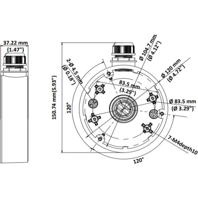 Afbeelding van Hikvision DS 1280ZJ DM46 zwart aansluitdoos voor domecamera&#039;s