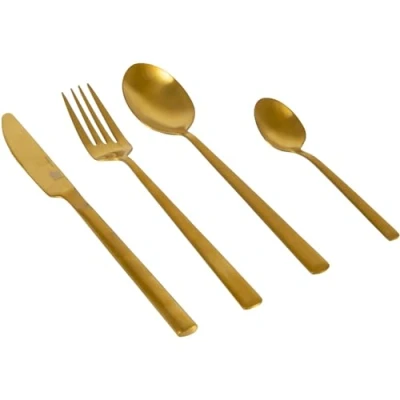 Afbeelding van Bo Camp Industrial Bestekset Fairbanks 16 Delig 4 Personen Goud