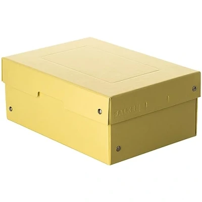 Afbeelding van Falken PureBox Pastel opbergdoos met deksel van stevig en veganistisch karton, hoogte 100 mm, A5, geel