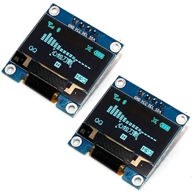 Afbeelding van Fasizi Set van 2 OLED displaymodules 2,4 cm I2C IIC SPI 128 x 64 serie met pinkoppen voor Arduino Blauw lettertype