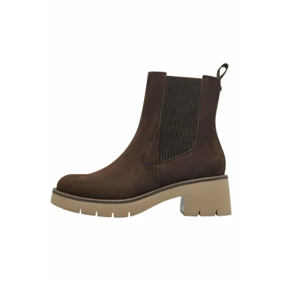 Afbeelding van Tamaris MIT Touchit Enkellaarsjes met plateauzool, Dames, Maat: 36, Mocca Leer