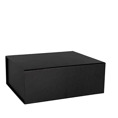 Afbeelding van Ideen mit Herz Opvouwbare geschenkdoos met magneetsluiting, 21 x 17,3 8,2 cm, geschenkverpakking voor bruiloft, Kerstmis, verjaardag enz. Zwart