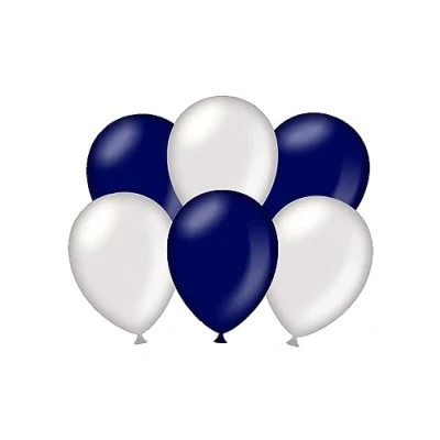 Afbeelding van Party balloons Metallic blue silver
