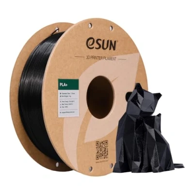 Afbeelding van eSUN PLA+ filament 1,75 mm, 3D printerfilament PLA Plus, dimensionale nauwkeurigheid +/ 0,03 1 kg spoel (2,2 lbs) printfilament voor printers, zwart
