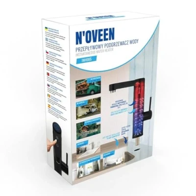 Afbeelding van Doorstroomverwarmer N&#039;OVEEN IWH965 INOX ZWART