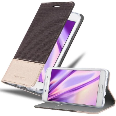 Afbeelding van Cadorabo Hoesje geschikt voor Samsung Galaxy A5 2016 in ANTRACIET GOUD Beschermhoes met magnetische sluiting, standfunctie en kaartvakje Book Case Cover Etui