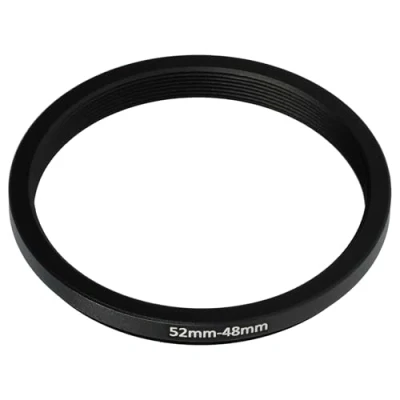 Afbeelding van vhbw Step down adapterring van 52 mm tot 48 voor cameralens, metalen filteradapter, zwart