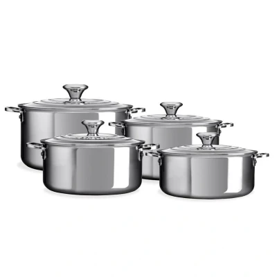 Afbeelding van Le Creuset Rvs Plus 4 delige Set Kookpan 18cm / 20cm 24cm + Lage