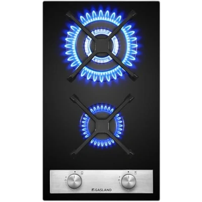 Afbeelding van GASLAND Chef GH30BF Gaskookplaat, 2 kookplaten, 30 cm, inbouw, natuurlijk gas/LPG, glas, zwart