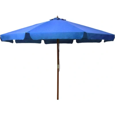 Afbeelding van Parasol met houten paal 330 cm azuurblauw