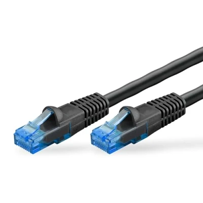 Image de goobay Cordon de raccordement RJ 45 (M) pour 30 m UTP CAT 6 démarré, extérieur, solide noir