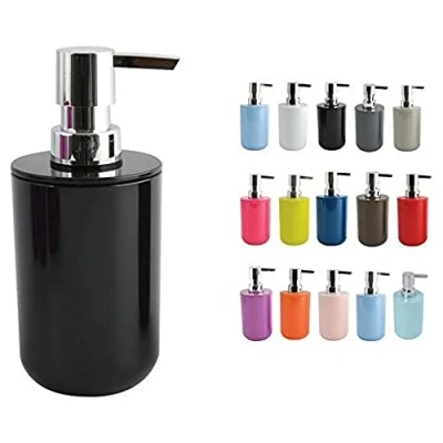 Afbeelding van MSV Zeeppompje/dispenser Porto PS kunststof zwart/zilver 7 x 16 cm 260 ml