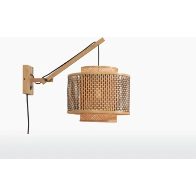 Afbeelding van GOOD&amp;MOJO Wandlamp Bhutan Bamboe/Zwart 55x44x45cm Bruin