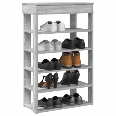 Afbeelding van Schoenenrek 60x30x98 cm bewerkt hout grijs sonoma