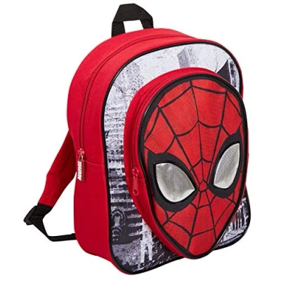Afbeelding van Marvel Spiderman Rugzak voor jongens, Avengers, school, reizen, lunchtas, reflecterende ogen met zak, Rood,