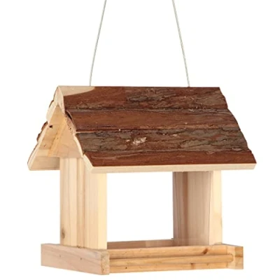 Afbeelding van Duvoplus Voersilo Vogel Tuinvogels Voederhuis Schorshout Texas 17x19x18,5cm Bruin 1st
