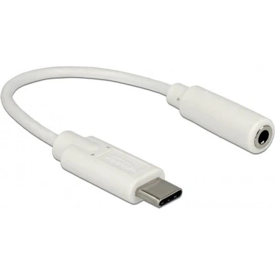 Afbeelding van DeLOCK USB C naar 3,5mm Jack audio adapter actief / wit 0,15 meter