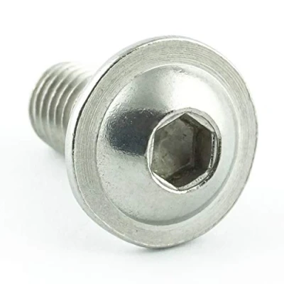 Afbeelding van Eisenwaren2000 schroeven met platte kop M5 x 16 mm binnenzeskant en flens (50 stuks) lenskopschroeven ISO 7380 riem roestvrij staal A2 V2A