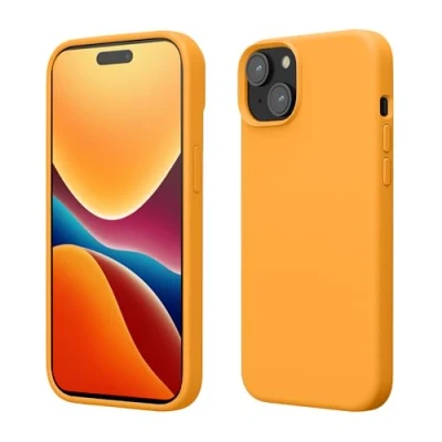 Afbeelding van kwmobile Case voor iPhone 15 Slank TPU Hoesje met Zachte Afwerking In fruitig oranje