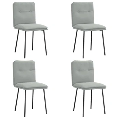 Afbeelding van vidaXL Eetkamerstoelen 4 st fluweel lichtgrijs