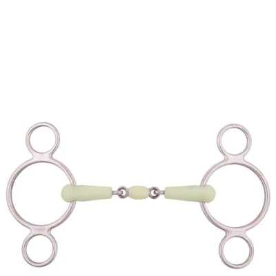 Image de BR Mors de Filet Caoutchouc Apple Mouth 3 Anneaux 18mm RVS 12,5cm