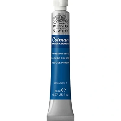 Afbeelding van Winsor &amp; Newton Cotman 8840107 aquarelverf Studio aquarel levendige kleuren van hoge kwaliteit met zeer goede afwerkingseigenschappen tube 8 ml Pruisisch blauw