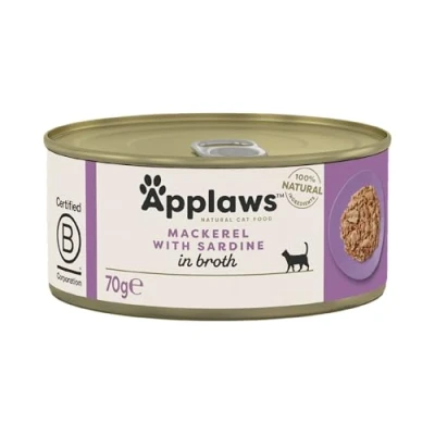 Afbeelding van Applaws cat blik adult mackerel / sardine kattenvoer 70 gr