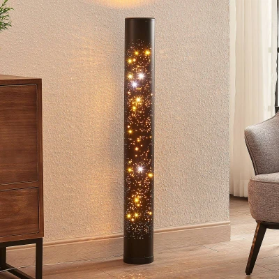 Afbeelding van Lindby LED vloerlamp 1licht metaal, kunststof H: 103.5 cm zwart, goud Inclusief lichtbron