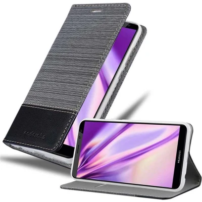Afbeelding van Cadorabo Hoesje geschikt voor Huawei MATE 10 LITE in GRIJS ZWART Beschermhoes met magnetische sluiting, standfunctie en kaartvakje Book Case Cover Etui
