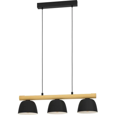 Afbeelding van EGLO Sherburn Hanglamp E27 77 cm Zwart/Bruin Hout