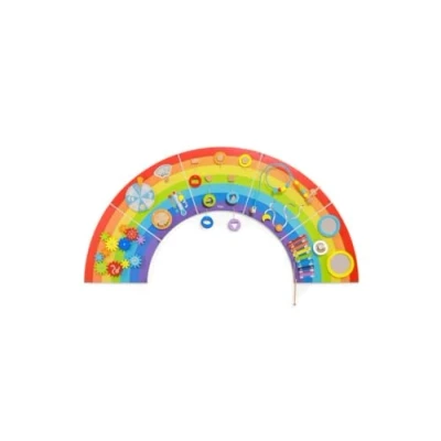 Afbeelding van Viga Toys Houten Wandspeelbord Regenboog Diameter 162cm