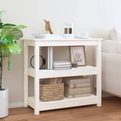 Afbeelding van Wandtafel 80x40x74 cm massief grenenhout wit